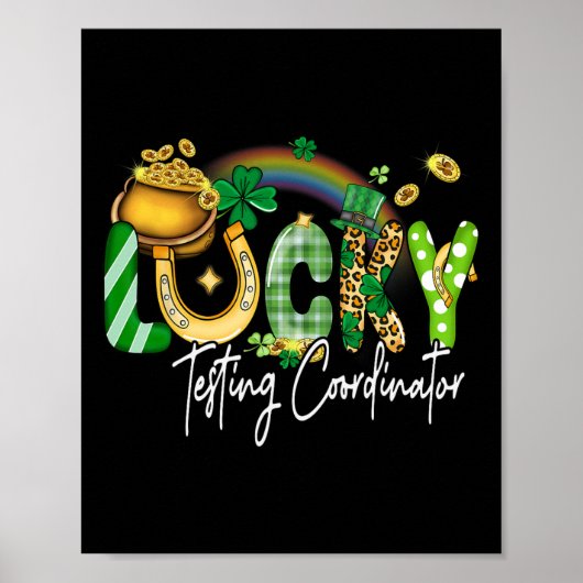 Glücklicher Testkoordinator St. Patricks Day Famil Poster (Vorne)
