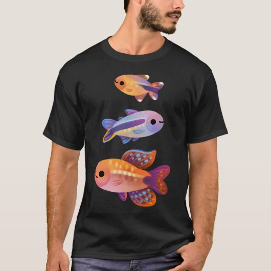 Glücklicher Tetra - Name oder helle Version T-Shirt (Vorderseite)