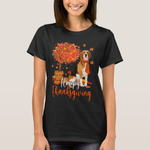 Glücklicher Thanksgiving Beagle und Beagle Herbstb T-Shirt