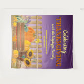 Glücklicher Thanksgiving Pumpkin Sonnenblumen Herb Wandteppich (Vorderseite (Horizontal))