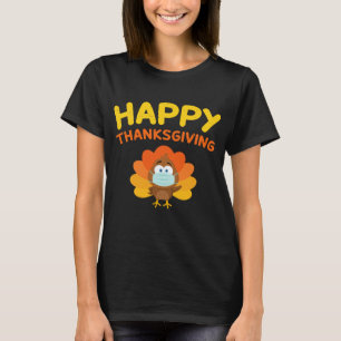 Glücklicher Thanksgiving Türkei Gesicht Maske Funn T-Shirt