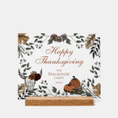 Glücklicher Thanksgiving-Western Fall Ernte Bull S Acrylschild (Vorderseite)