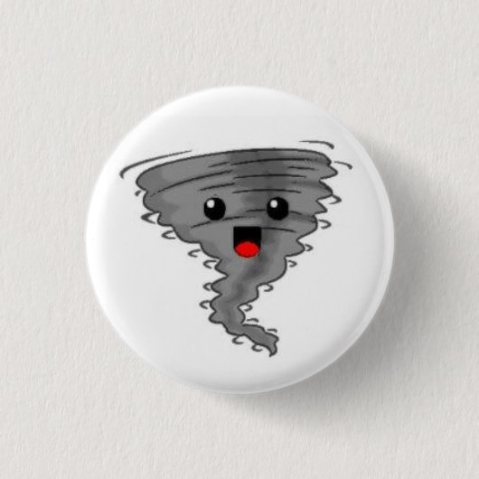 Glücklicher Tornado Button (Vorderseite)