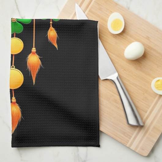 Glücklicher Traumfänger Geschirrtuch (Viertel Falte)