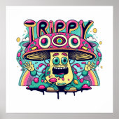 Glücklicher Trip-Pilz Poster (Vorne)