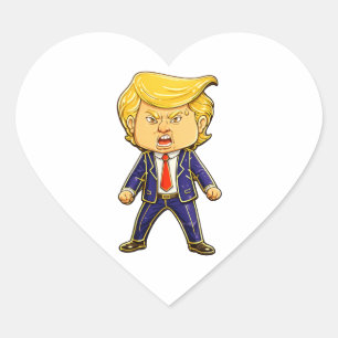 Glücklicher Trump-Anstecknadel Chibi Cartoon Lusti Herz-Aufkleber