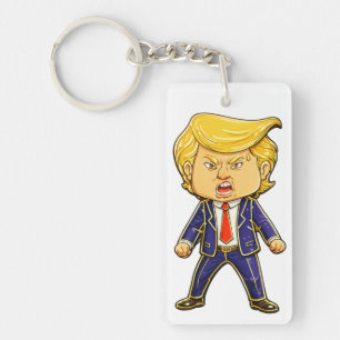Glücklicher Trump-Anstecknadel Chibi Cartoon Lusti Schlüsselanhänger