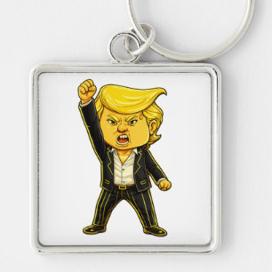 Glücklicher Trump Aufnäher Kampf Kampf Chibi Carto Schlüsselanhänger