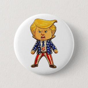 Glücklicher Trump Lapel Chibi Cartoon Patriotische Button