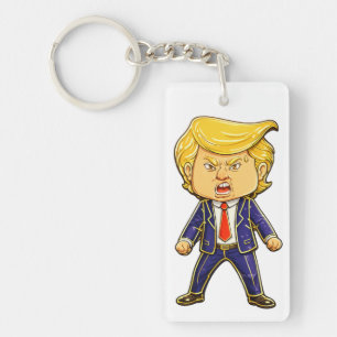 Glücklicher Trump Lapel Pin Chibi Cartoon Lustiger Schlüsselanhänger