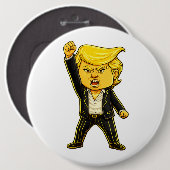 Glücklicher Trump Lapelle Kampf Kampf Chibi Cartoo Button (Vorne & Hinten)