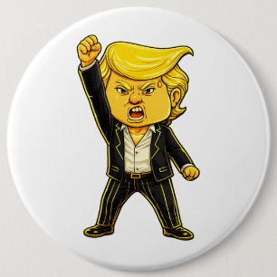 Glücklicher Trump Lapelle Kampf Kampf Chibi Cartoo Button