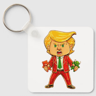 Glücklicher Trump Lustiger Trump Investiert Trump  Schlüsselanhänger