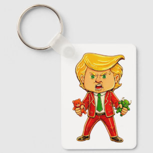 Glücklicher Trump Lustiger Trump Investiert Trump  Schlüsselanhänger
