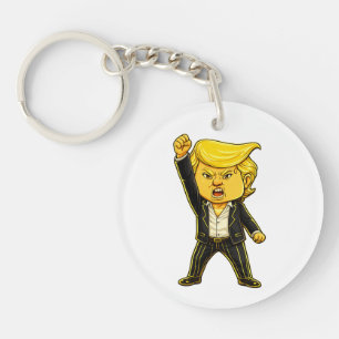 Glücklicher Trump Revers-Meme Kampf Kampf Wütender Schlüsselanhänger