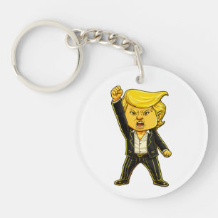 Glücklicher Trump Trump Meme Kampf Kampf Chibi Car Schlüsselanhänger