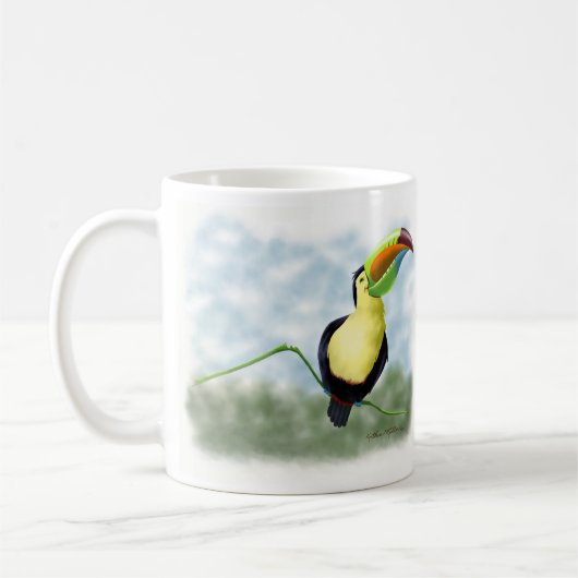 Glücklicher Tukan Cartoon Kaffeetasse (Links)