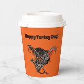 Glücklicher Türkei Tag Cartoon Erntedank Zeichnend Pappbecher (Rückseite)