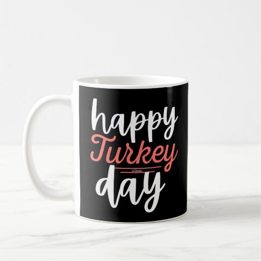 GLÜCKLICHER TÜRKEY TAG lustiger Erntedank-Truthahn Kaffeetasse (Links)