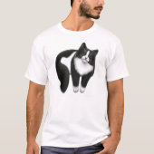 Glücklicher Tuxedo-Katzen-T - Shirt (Vorderseite)