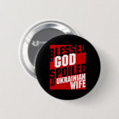 Glücklicher ukrainischer Ehemann Ukrainische Ehefr Button (Vorne & Hinten)