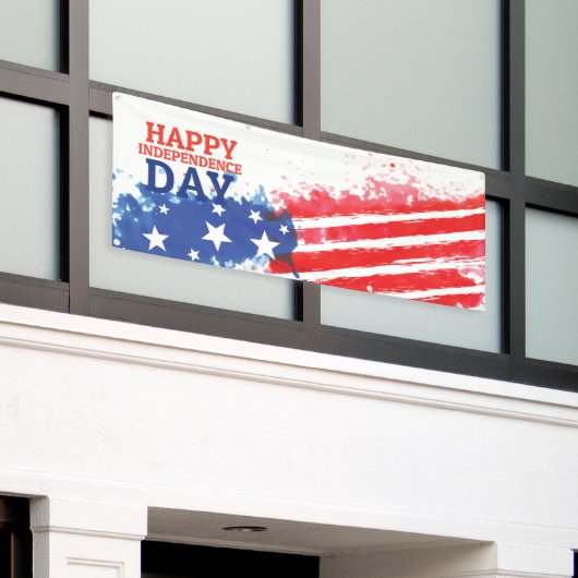 glücklicher Unabhängigkeitstag Banner (Äußeres Gebäude)