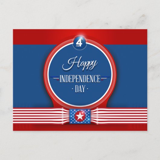 Glücklicher Unabhängigkeitstag, helle Farben Postkarte (Vorderseite)