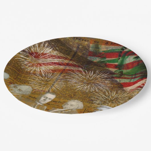 Glücklicher Unabhängigkeitstag! Pappteller (Schrägansicht)