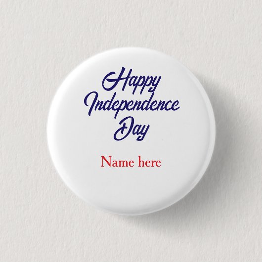glücklicher Unabhängigkeitstag rot blau Name ameri Button (Vorderseite)