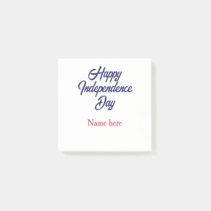glücklicher Unabhängigkeitstag rot blau Name ameri Post-it Klebezettel