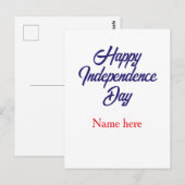 glücklicher Unabhängigkeitstag rot blau Name ameri Postkarte (Vorne/Hinten)