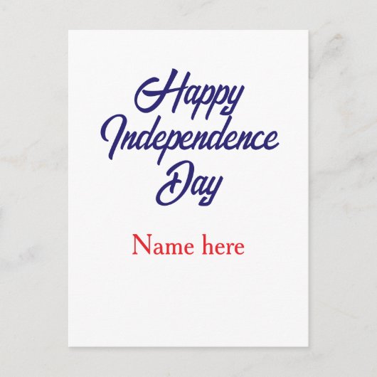 glücklicher Unabhängigkeitstag rot blau Name ameri Postkarte (Vorderseite)