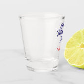 glücklicher Unabhängigkeitstag rot blau Name ameri Schnapsglas (Links)
