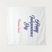 glücklicher Unabhängigkeitstag rot blau Name ameri Wandteppich (Vorderseite (Horizontal))