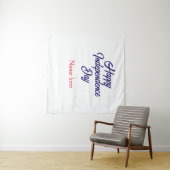 glücklicher Unabhängigkeitstag rot blau Name ameri Wandteppich (Beispiel (Horizontal))