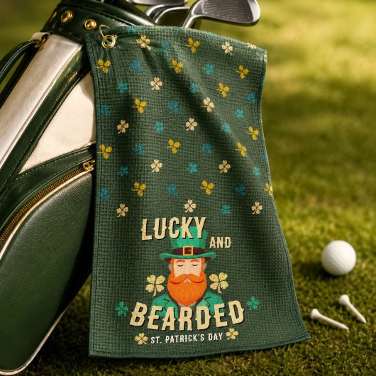 Glücklicher und bärtiger St. Patrick’s Day Leprech Golfhandtuch