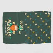 Glücklicher und bärtiger St. Patrick’s Day Leprech Golfhandtuch (Horizontal)