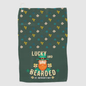 Glücklicher und bärtiger St. Patrick’s Day Leprech Golfhandtuch (Vorderseite)