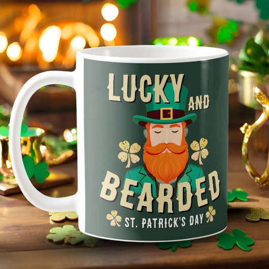 Glücklicher und bärtiger St. Patrick’s Day Leprech Kaffeetasse