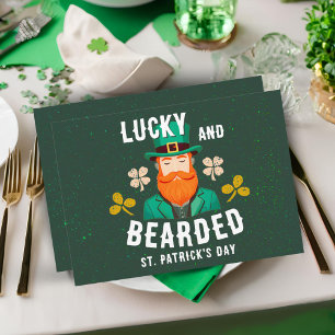Glücklicher und bärtiger St. Patrick's Day Leprech Feiertagskarte