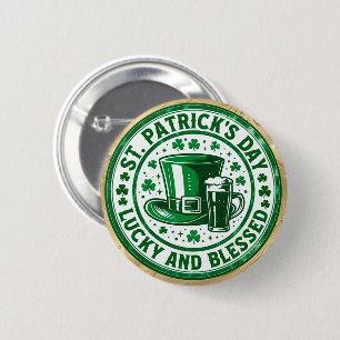 Glücklicher und gesegneter St. Patrick's Day Button