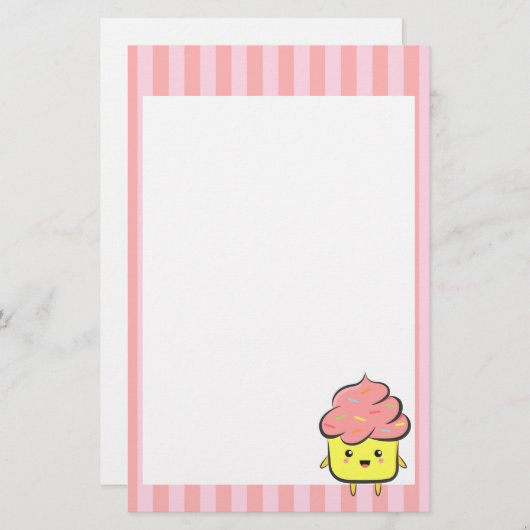 Glücklicher und Kawaii kleiner Kuchen mit buntem Briefpapier (Vorne/Hinten)