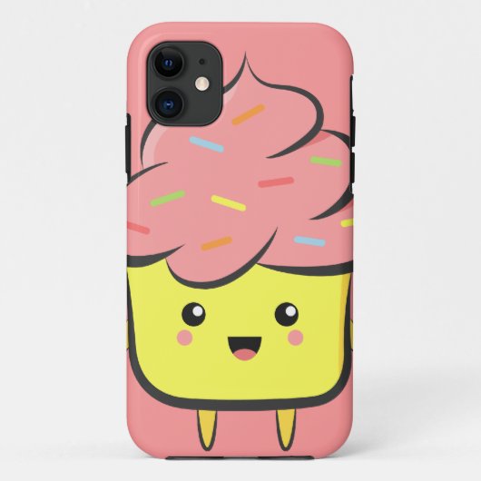 Glücklicher und Kawaii kleiner Kuchen mit buntem Case-Mate iPhone Hülle (Rückseite)