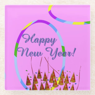 Glücklicher Untersetzer zum Neujahrstag