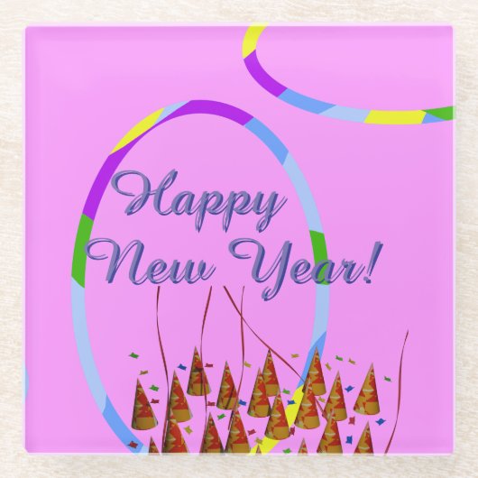 Glücklicher Untersetzer zum Neujahrstag (Vorderseite)