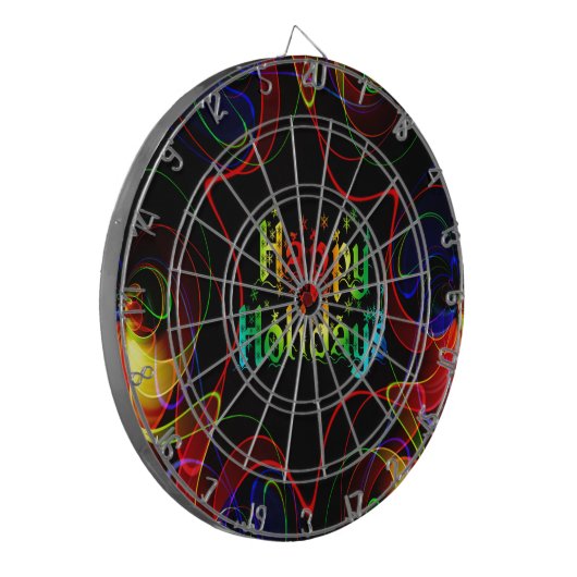 glücklicher Urlaub Dartscheibe (Vorderseite Links)