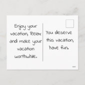 glücklicher Urlaub Feiertagspostkarte (Rückseite)