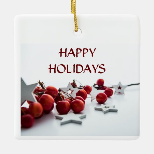 *GLÜCKLICHER URLAUB* KERAMIK CHRISTMAS ORNANATION KERAMIKORNAMENT (Vorderseite)