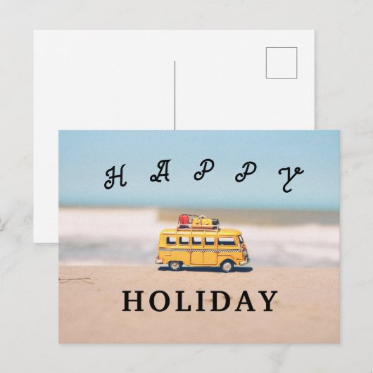 Glücklicher Urlaub nach Postkarten (Vorne/Hinten)