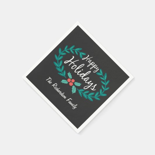 GLÜCKLICHER URLAUB NIEDLICHER HAND GEZEICHNET CHAL SERVIETTE (Ecke)